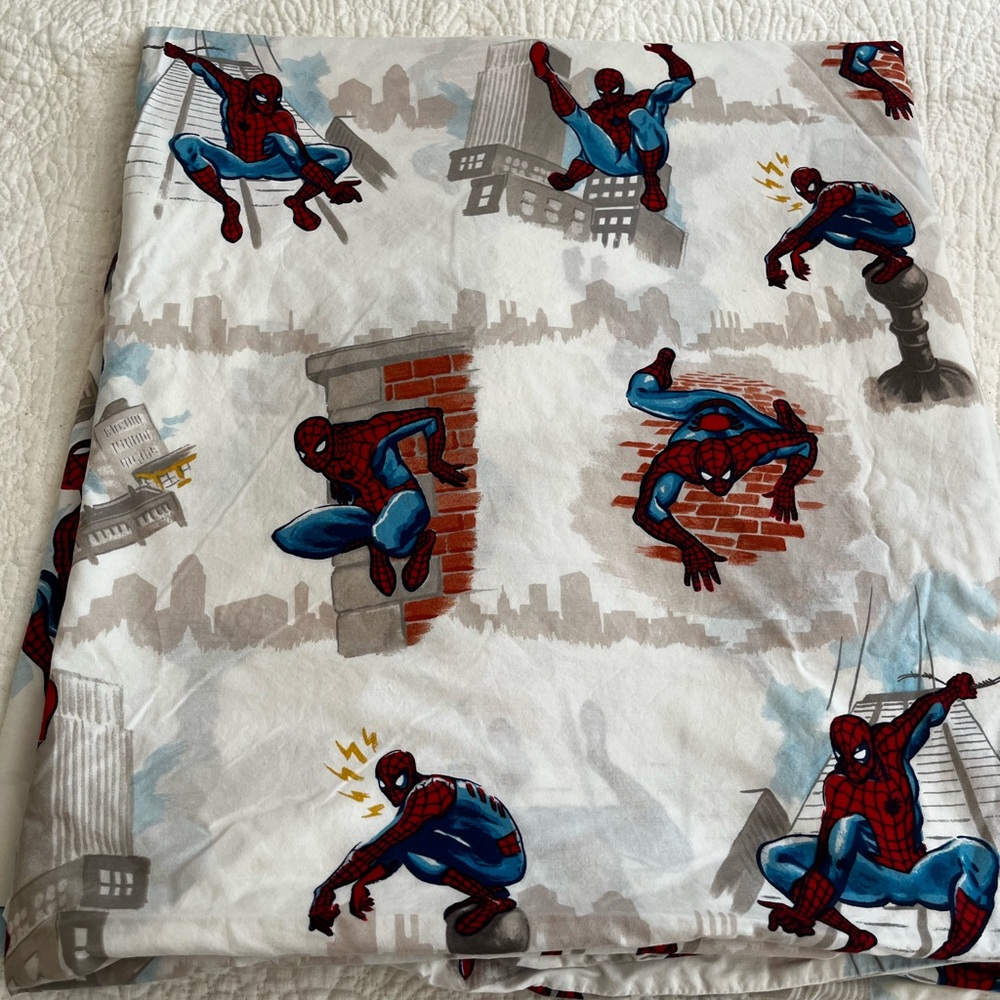 Pottery Barn Kids - spider-man twin duvet cover, organic cotton